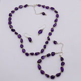 Natural Amethyst Beads Jewelry Set