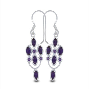 Blue Topaz Silver Earrings