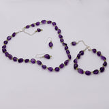 Natural Amethyst Beads Jewelry Set