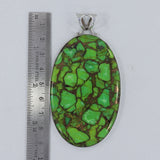 Green Copper Turquoise Silver Pendant