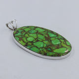 Green Copper Turquoise Silver Pendant