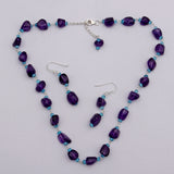 Natural Amethyst Beads Jewelry Set