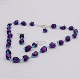 Natural Amethyst Beads Jewelry Set