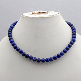 Lapis Lazuli Gemstone Beads 925 Silver Necklace