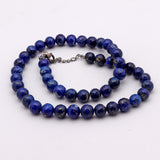 Lapis Lazuli Gemstone Beads 925 Silver Necklace