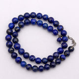 Lapis Lazuli Gemstone Beads 925 Silver Necklace