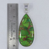 Green Copper Turquoise 925 Sterling Silver Pendant