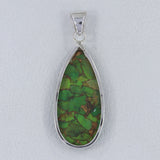 925 Silver Green Copper Turquoise Pendant