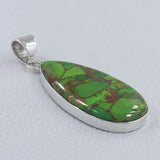 925 Silver Green Copper Turquoise Pendant