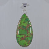 Green Copper Turquoise 925 Sterling Silver Pendant