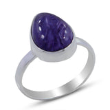 Siberian Charoite Sterling Silver Handmade Ring