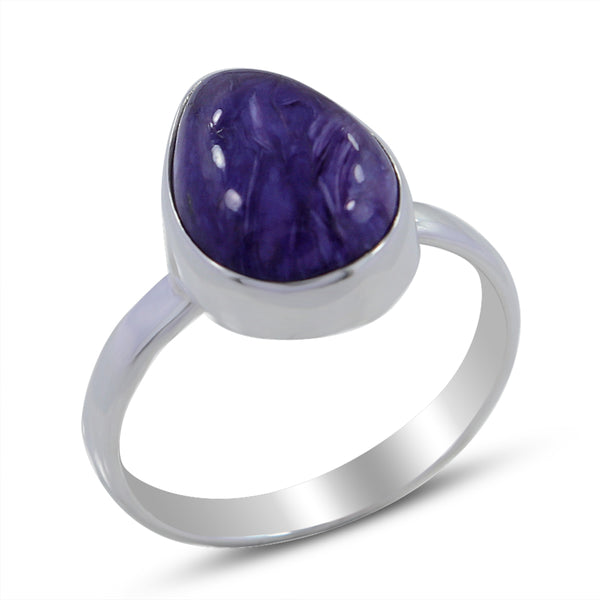 925 Sterling Silver Charoite Rings