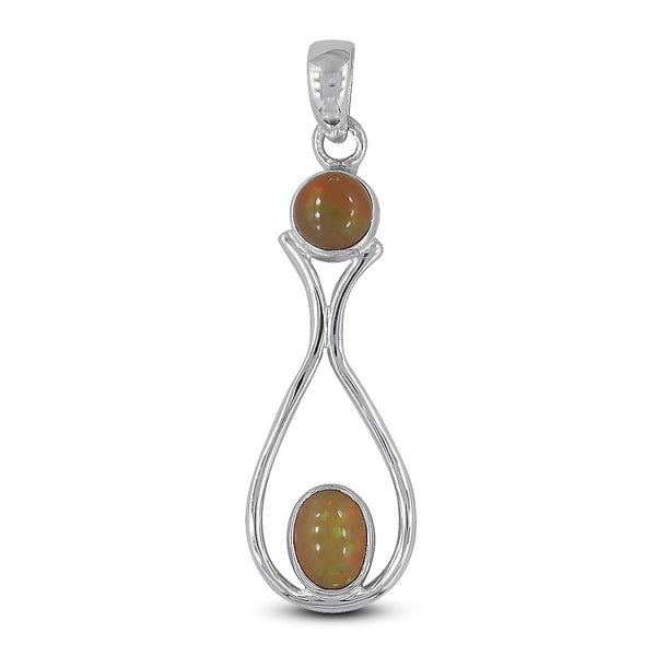 925 Sterling Silver Ethiopian Opal Pendant