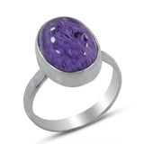 Siberian Charoite Sterling Silver Handmade Ring