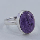 Siberian Charoite Sterling Silver Handmade Ring