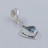 Blue Topaz Silver Pendant