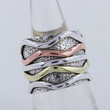 925 Sterling Silver Spinner Two Tone Ring