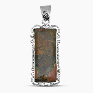 Rainforest Jasper Silver Pendants