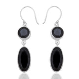 Black Onyx Silver Earring