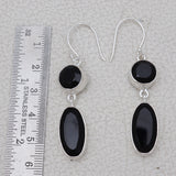 Black Onyx Silver Earring