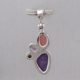 Natural Hackmanite & Rose Quartz Sterling Silver Pendant