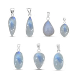 Rainbow Moonstone Silver Pendant