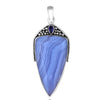 Natural Blue Lace Agate Sterling Silver Pendant