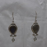 Natural Labradorite Silver Earrings