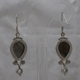 Natural Labradorite Silver Earrings