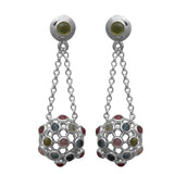 Natural Tourmaline Silver Earrings