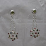 Natural Tourmaline Silver Earrings