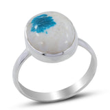 Blue Cavansite Gemstone Ring In Sterling Silver