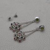 Natural Tourmaline Silver Earrings