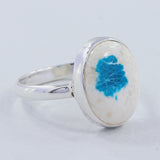 Blue Cavansite Gemstone Ring In Sterling Silver