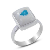 Blue Cavansite Gemstone Ring In Sterling Silver