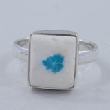 Blue Cavansite Gemstone Ring In Sterling Silver