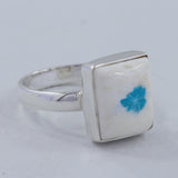 Blue Cavansite Gemstone Ring In Sterling Silver