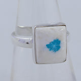 Blue Cavansite Gemstone Ring In Sterling Silver