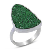 Green Uvarovite Solid Sterling Silver Ring