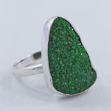 Green Uvarovite Solid Sterling Silver Ring