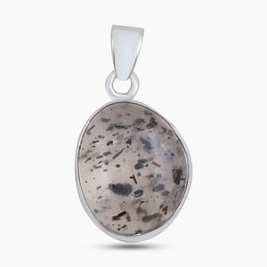 Black Dot Quartz Silver Pendants