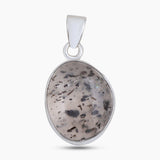 Black Dot Quartz Silver Pendant