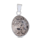 Black Dot Quartz Silver Pendant