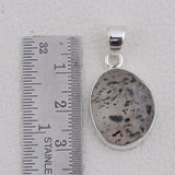 Black Dot Quartz Silver Pendant