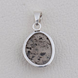 Black Dot Quartz Silver Pendant