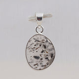 Black Dot Quartz Silver Pendant