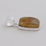 Natural Rutilated Quartz Pendant 925 Sterling Silver