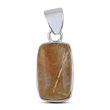 Natural Rutilated Quartz Pendant 925 Sterling Silver