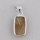 Natural Rutilated Quartz Pendant 925 Sterling Silver