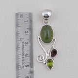 Idocrase, Peridot 925 Sterling Silver Pendant